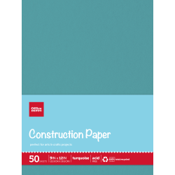 Office Depot Brand Construction Paper, 9in x 12in, 100% Recycled, Bright Green, Pack Of 50 Sheets