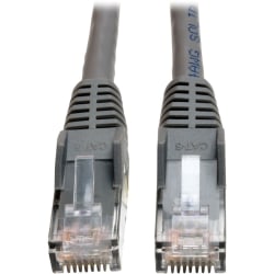 Tripp Lite 100ft Cat6 Gigabit Plenum Snagless Molded Patch Cable RJ45 M/M Gray 100ft - 100ft - 1 x RJ-45 Male - 1 x RJ-45 Male - Gray