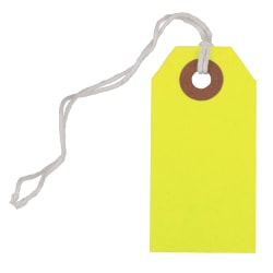 JAM Paper Tiny Gift Tags, 3-3/8in x 2-3/4in, Neon Red, Pack Of 10 Tags