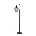 Adesso Bradford Floor Lamp, 59inH, Clear Shade/Dark Bronze Base