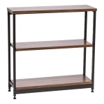 IRIS 32inH 3-Tier Wide-Shelf, Brown/Black