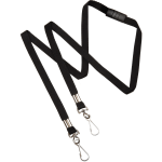 SKILCRAFT Face Mask Lanyards, 7/16in x 36in, Black, Pack Of 12 Lanyards