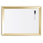 U Brands Dry Erase Board, 24in X 18in, Bold Angle, Gold Frame, Actual Size 23in X 17in (3323U00-01)