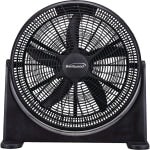 Brentwood Kool Zone F-20BKR 20in High-Velocity Fan - 20in Diameter - 3 Speed - Air Circulation, Adjustable Tilt Head, Carrying Handle - Black