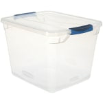 Rubbermaid Cleverstore Storage Tote With Latching Lid, 30 Qt, 18-3/4in x 13-3/8in x 10-1/2in, Clear