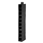 Honey-Can-Do 10-Shelf Hanging Vertical Closet Organizer, 54inH x 6inW x 12inD, Black