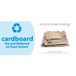 Recycle Across America Cardboard Standardized Recycling Labels, CARD-0409, 4in x 9in, Light Blue