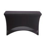 Iceberg Fabric Table Cover, 24in x 48in, Black