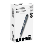 uni-ball Jetstream Ballpoint Pens, Fine Point, 0.7 mm, Blue Barrel, Black Ink, Pack Of 12