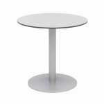 KFI Studios Eveleen Round Outdoor Patio Table, 29inH x 30inW x 30inD, Fashion Gray/Silver