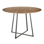 LumiSource Cosmo Dining Table, 30-1/4inH x 43-1/2inW x 43-1/2inD, Black/Walnut