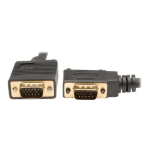 Eaton Tripp Lite Series VGA High-Resolution RGB Coaxial Cable (HD15 M/M), Right-Angle Connector, 6 ft. (1.83 m) - VGA cable - HD-15 (VGA) (M) to HD-15 (VGA) (M) - 6 ft - 90 deg. connector, molded, thumbscrews - black