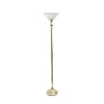 Lalia Home Classic 1-Light Torchiere Floor Lamp, 71inH, Gold/White