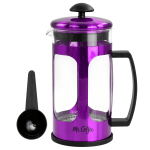 Mr. Coffee 30 Oz Glass And Stainless-Steel French Coffee Press, Metallic Purple