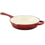 Crock-Pot Artisan Round Enameled Cast Iron Skillet, 10in, Scarlet Red