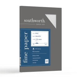 Southworth 25% Cotton Linen Business Paper, White, Letter (8.5in x 11in), 100 Sheets Per Pack, 24 Lb, 94 Brightness