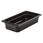 Cambro H-Pan High-Heat GN 1/3 Food Pans, 2inH x 6-15/16inW x 12-3/4inD, Black, Pack Of 6 Pans