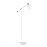 LumiSource Marcel Floor Lamp, 73inH, Clear Shade/White Base