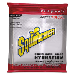 Sqwincher Powder Packs, Fruit Punch, 47.66 Oz, Case Of 16