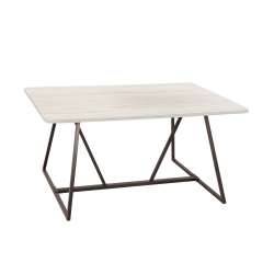 Safco Oasis Sit-Height Teaming Table, Rectangular, 29 1/4in, Weathered White/Black