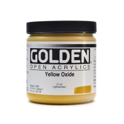 Golden OPEN Acrylic Paint, 8 Oz Jar, Yellow Ochre