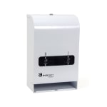 Hospeco EvoGen No-Touch Dual Pad/Tampon Metal Dispenser, EVNT4, 19-1/2inH x 8-3/4inW, White