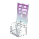 Azar Displays Plastic Suggestion Box, With Lock, Molded, Medium, 6inH x 7 3/4inW x 5 1/2inD, Clear