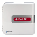 First Aid Only Smart Compliance 260-Piece First Aid Cabinet With Medications, 14-1/2inH x 15-1/2inW x 5-1/4inD, White