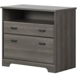 South Shore Versa 33-3/4inW x 19inD Lateral 2-Drawer File Cabinet, Gray Maple