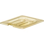 Cambro H-Pan High-Heat GN 1/8 Notched Covers With Handles, 15/16inH x 5-1/4inW x 6-3/8inD, Amber, Pack Of 6 Covers