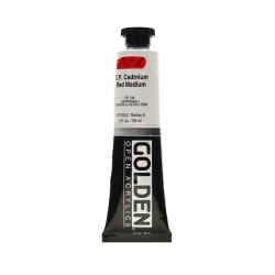 Golden OPEN Acrylic Paint, 2 Oz Tube, Cadmium Red Light (CP)