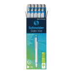 Schneider Slider Xite XB Retractable Ballpoint Pens, Extra-Bold Point, 1.4 mm, White Barrel, Blue Ink, Pack Of 10 Pens