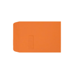 LUX #9 1/2 Open-End Window Envelopes, Top Left Window, Self-Adhesive, Mandarin, Pack Of 50