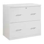 Office Star Alpine 30inW x 17inD Lateral 2-Drawer File Cabinet With Lockdowel Fastening System, White