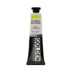 Golden OPEN Acrylic Paint, 2 Oz Tube, Cadmium Yellow Medium (CP)