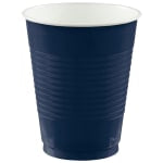 Amscan Plastic Cups, 18 Oz, Navy Blue, Set Of 150 Cups