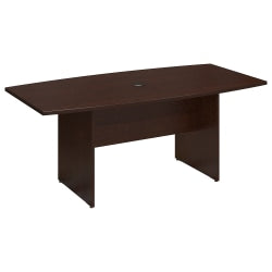 Bush Business Furniture Round Conference Table with Wood Base, 42inW, Mocha Cherry, Standard Delivery