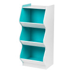 IRIS 38inH 3-Tier Storage Organizer-Shelf With Footboard, Blue/White