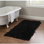 Linon Flokati Area Rug, 29in x 52in, Morrigan 1400G Black