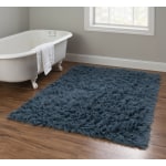 Linon Flokati Area Rug, 43in x 67in, Morrigan 1400G Denim Blue