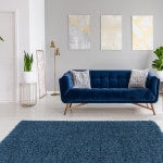 Linon Flokati Area Rug, 8ft x 10ft, Morrigan 1400G Denim Blue