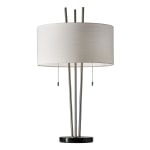 Adesso Anderson Table Lamp, 28inH, White Shade/Brushed Steel Base&emsp;