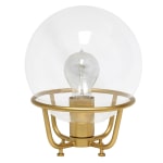 Lalia Home Old World Globe Glass Table Lamp, 20inH, Clear Shade/Matte Gold Base