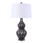 LumiSource Astro Contemporary Table Lamp, 31-1/2inH, White Shade/Black & Silver Base