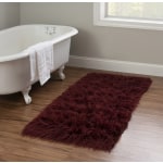 Linon Flokati Area Rug, 29in x 52in, Morrigan 1400G Burgundy