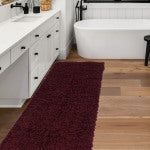 Linon Flokati Area Rug, 29in x 103in, Morrigan 1400G Burgundy