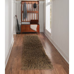 Linon Flokati Area Rug, 29in x 103in, Morrigan 1400G Cocoa