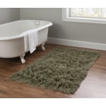 Linon Flokati Area Rug, 29in x 52in, Morrigan 1400G Olive