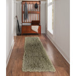 Linon Flokati Area Rug, 29in x 103in, Morrigan 1400G Olive