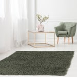 Linon Flokati Area Rug, 5ft x 8ft, Morrigan 1400G Olive